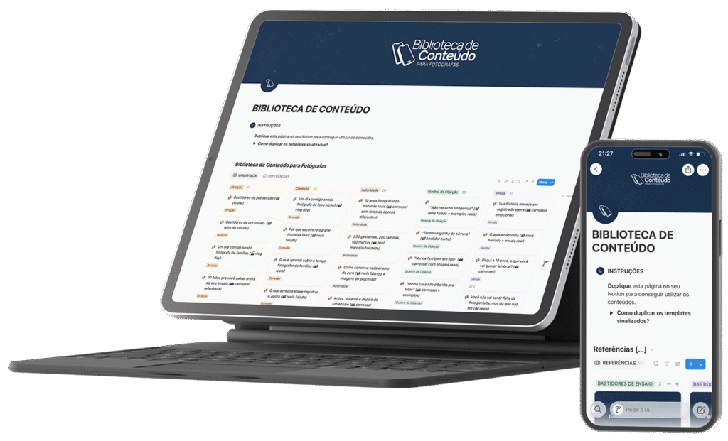 Biblioteca de conteúdo para fotógrafas Mockup